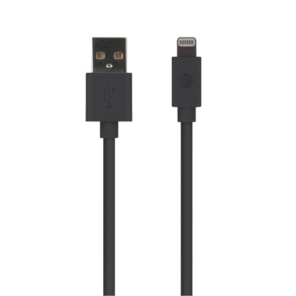 AT&T PVLC10-BLK PVC Charge and Sync Lightnings Cable, 10 Feet (Black)