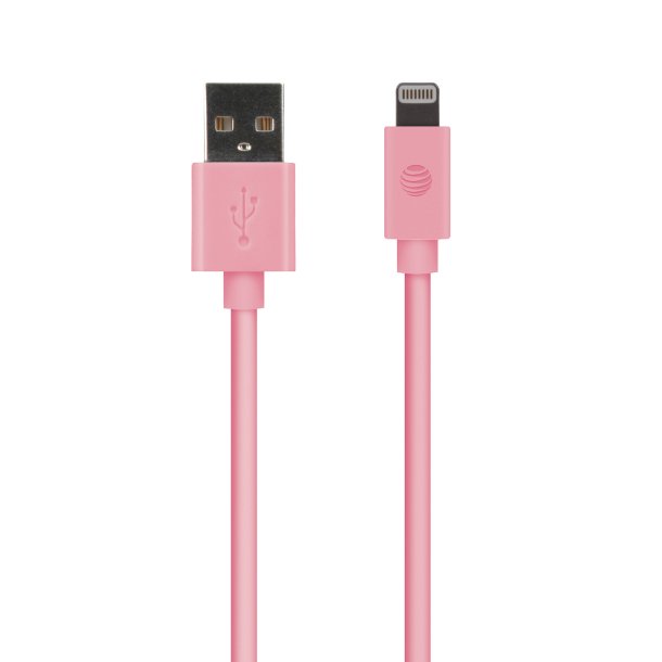 AT&T PVLC10-PNK PVC Charge and Sync Lightnings Cable, 10 Feet (Pink)