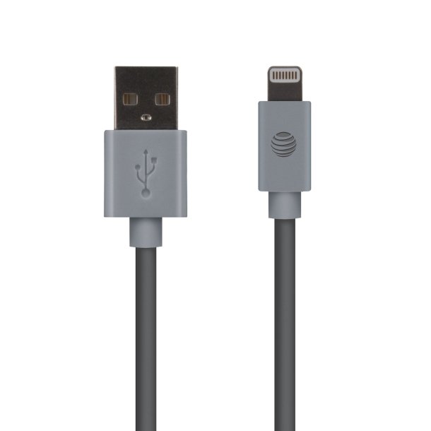 AT&T PVLC1-GRY 4-Foot PVC Charge and Sync Lightnings Cable (Gray)