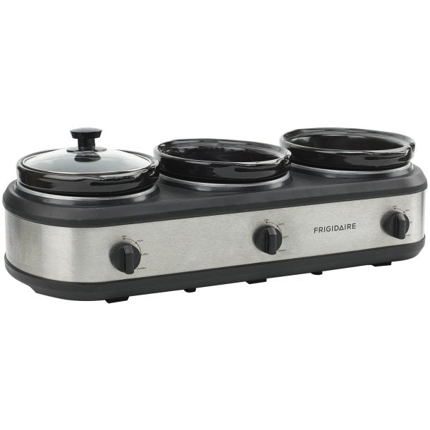 Frigidaire ESC3105-SS 420W Slow Cooker and Buffet Server, 3 2.5Qt Ceramic Pots