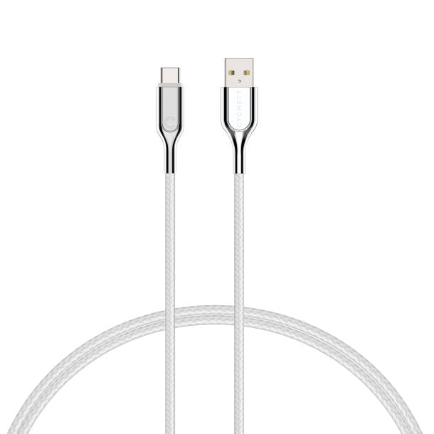 Cygnett CY2697PCUSA Charge and Sync Cable Armored 2.0 USB-C to USB-A Cable 3F