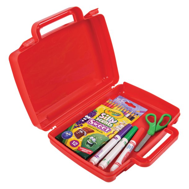 Deflecto 39506RED Little Artist Antimicrobial Kids Storage Case (Red)