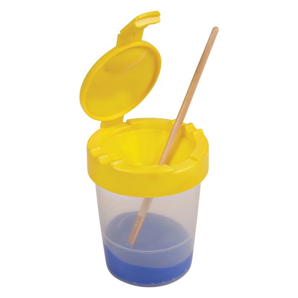 Deflecto 39515YEL Little Artist Antimicrobial Kids No-Spill Paint Cup (Yellow)