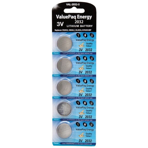 Dantona VAL-2032-5 ValuePaq Energy 2032 Lithium Coin Cell Batteries, 5 pk