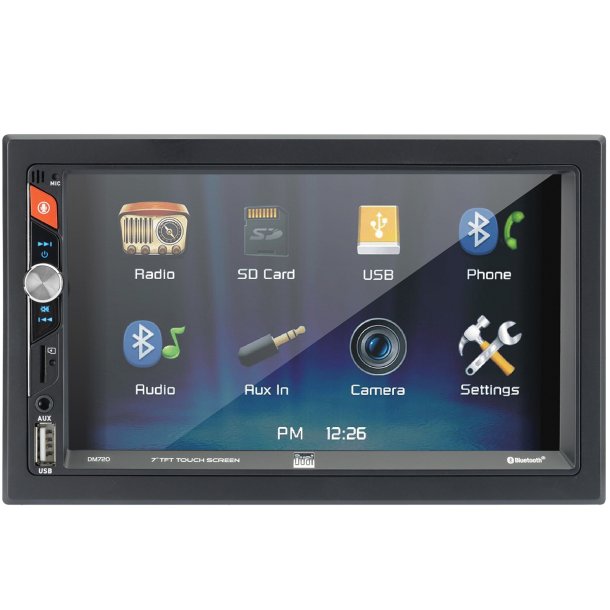 Dual DM720 7" Mechless Car Stereo Head Unit, Double-DIN, Touchscreen, Bluetooth