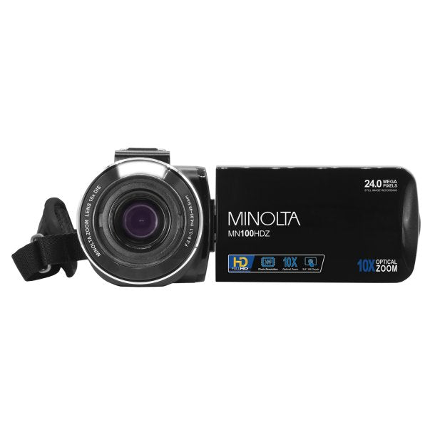 Minolta MN100HDZ-BK HD 36x Digital Zoom Video Camcorder w/ Rechargeable Battery