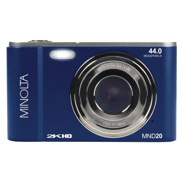 Minolta MND20-BL 16x Digital Zoom 44 MP/2.7K Ultra HD Digital Camera (Blue)