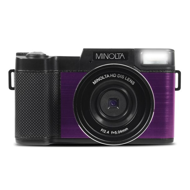 Minolta MND30-P 4x Digital Zoom 30 MP/2.7K Quad HD Digital Camera (Purple)