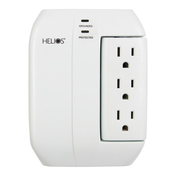 Helios AS-HP-5R 5 Outlet Wall Tap Surge Protector with 2 USB Charging Ports