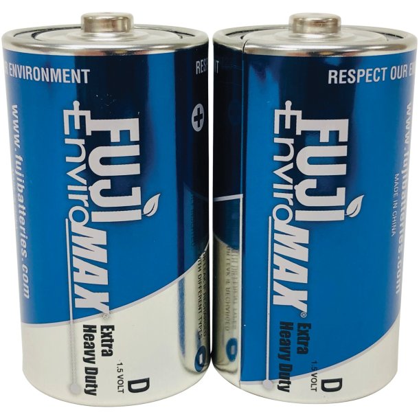 FUJI ENVIROMAX 3100BP2 EnviroMax D Extra Heavy-Duty Batteries, 2 pk