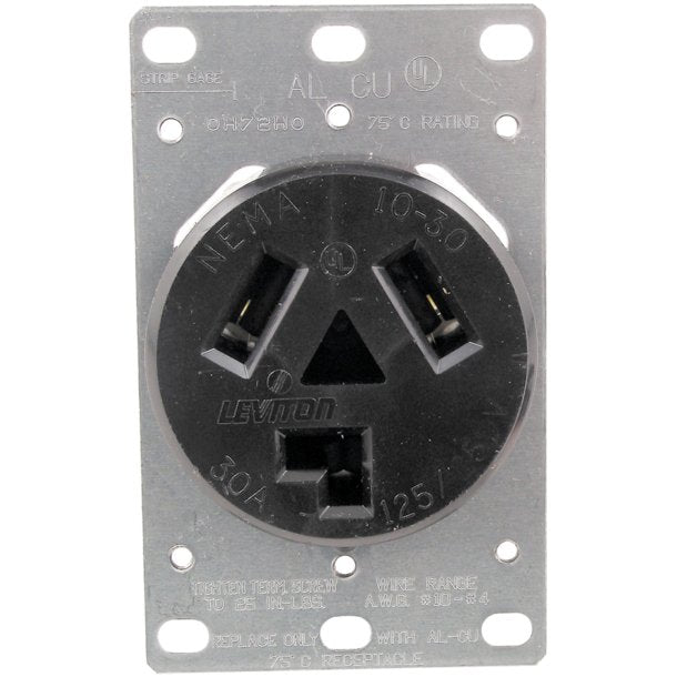 No Logo 5207 Single Flush-Mount Dryer Receptacle (3 wire)