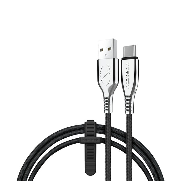 Naztech 15499 6ft Titanium USB to USB-C Braided Cable for Transfers Data (Black)