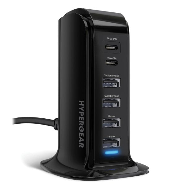 HyperGear 15644 Power Tower 42-Watt 6-USB Charging Station