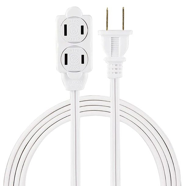 GE JASHEP51937 3 Outlet Indoor Extension Cord with Twist to Close Covers (6ft)