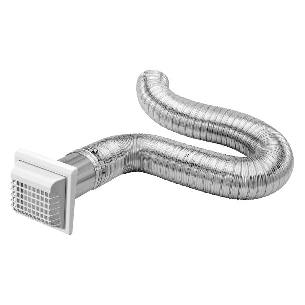 Lambro 1379WG-R 4" x 8ft UL 2158A Flexible Semi-Rigid Duct Louvered Vent Kit