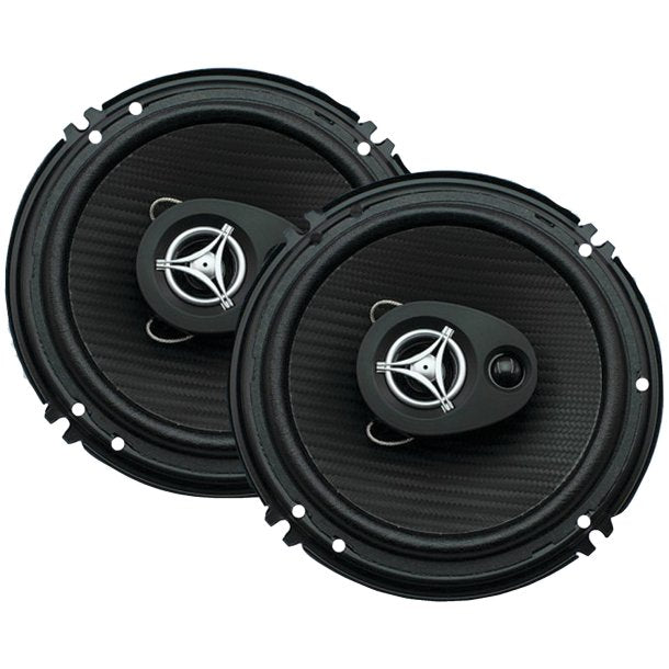 Power Acoustik EF-653 Edge Series 400-Watt-Max 3-Way 6.5-In. Coaxial Speakers