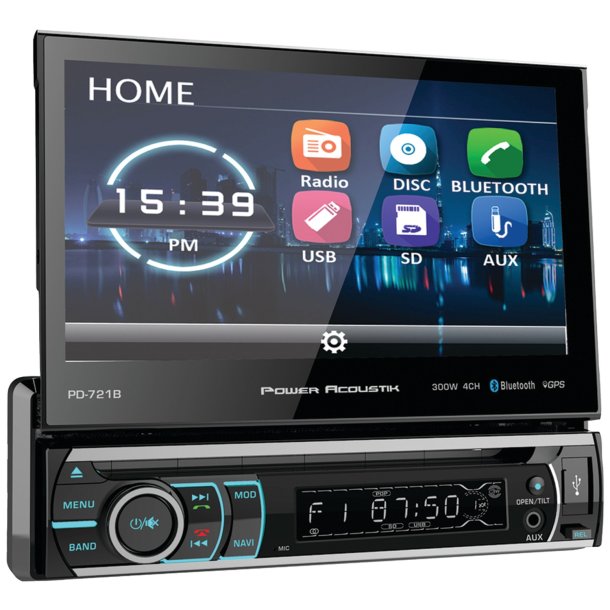 Power Acoustik 7" Incite Single In Dash Motorized LCD Touchscreen DVD Receiver