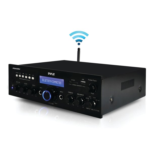 Pyle PDA6BU 200-Watt Bluetooth Stereo Amp Receiver with USB & SD Card Readers