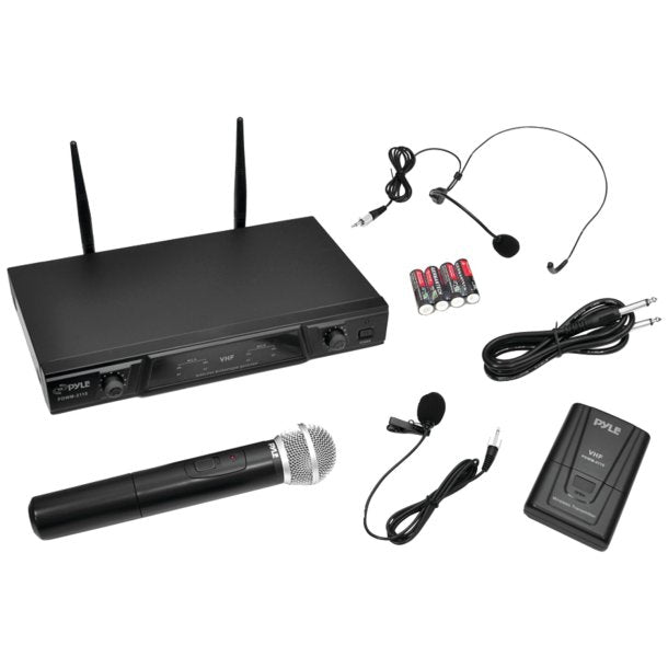 Pyle PDWM2115 VHF Dual Channel Wireless Microphone Receiver System