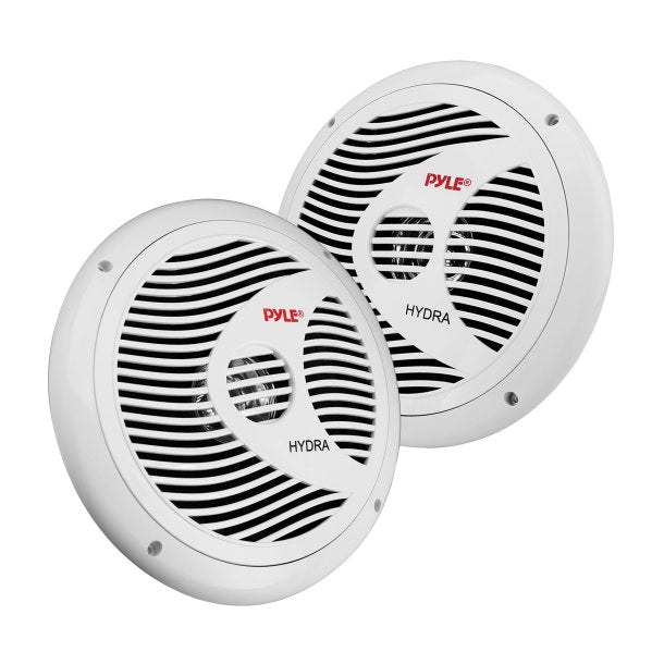 Pyle PLMR60W White Hydra Series 75W Continuous Power 2-Way Marine Speakers, 2pc