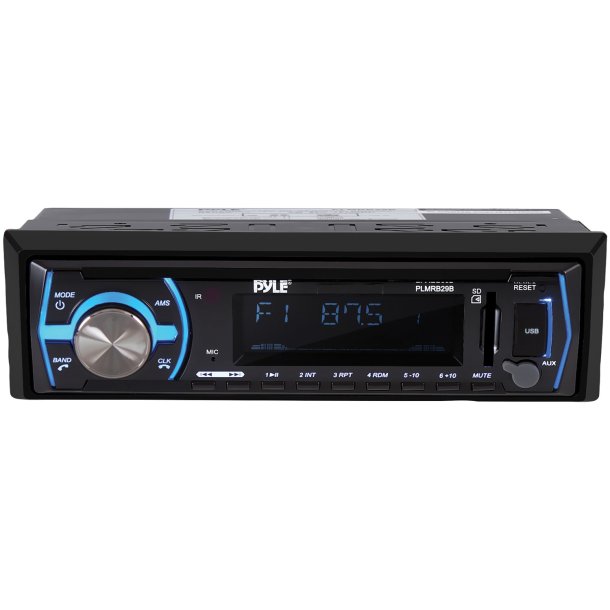 Pyle PLMRB29B Single-DIN Digital Marine Stereo Receiver with Bluetooth (Black)