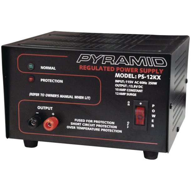 Pyramid Car Audio PS12KX Gold Series Bench Power Supply 250W Input, 10A Constant