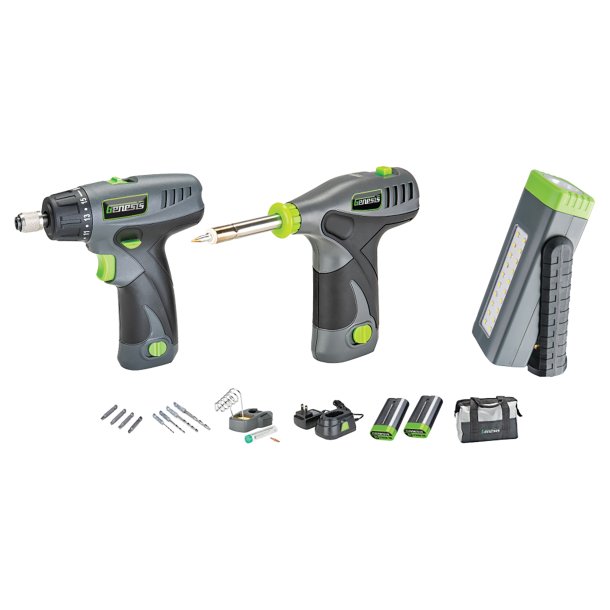 Genesis GL0831CK2 8V LiIon 3pc Cordless Tool Kit w/ Screwdriver Pocket LED Light