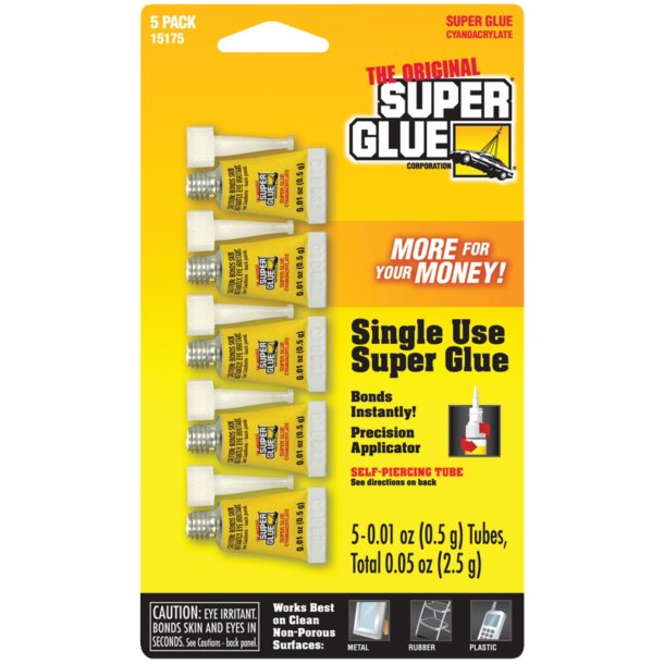 The Original SuperGlue 15175-12 Instant Adhesive Mini Tubes, 5 pk