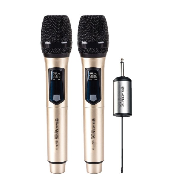 Blackmore Pro Audio Dual Handheld Rechargeable Wireless UHF Microphone System