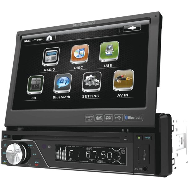 Soundstream VIR-7830B 7" In-Dash DVD Receiver with Flip-out Display & Bluetooth