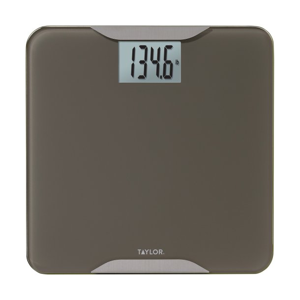 Taylor Precision 5297042 Glass Bath Scale, Taupe with Stainless Steel Accents