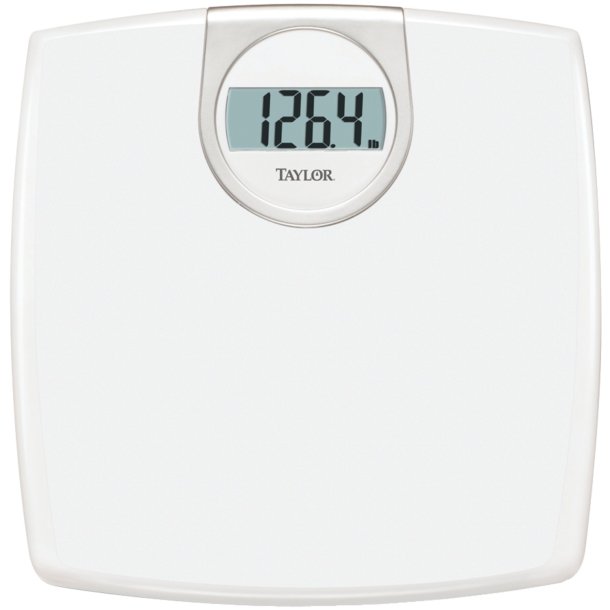 Taylor Precision 702940133 LCD Readout 330-lb Capacity White Bathroom Scale