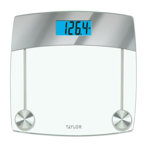 Taylor Precision 75244192 Glass Bathroom Scale with Stainless Steel Accents