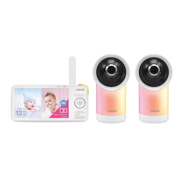 VTech RM5766-2HD Wi-Fi 1080p 2-Camera 360° Pan, Tilt Video Baby Monitor System