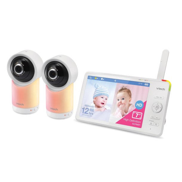 VTech RM7766-2HD Smart Wi-Fi 2-Camera 360° Pan, Tilt Video Baby Monitor System