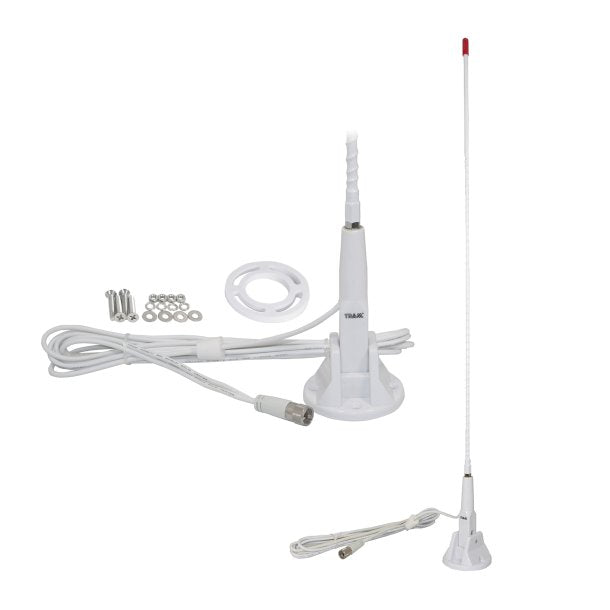 Tram 1650-HC Marine CB 3' Fiberglass Antenna w/ RG58 Cable and PL-259 Connector